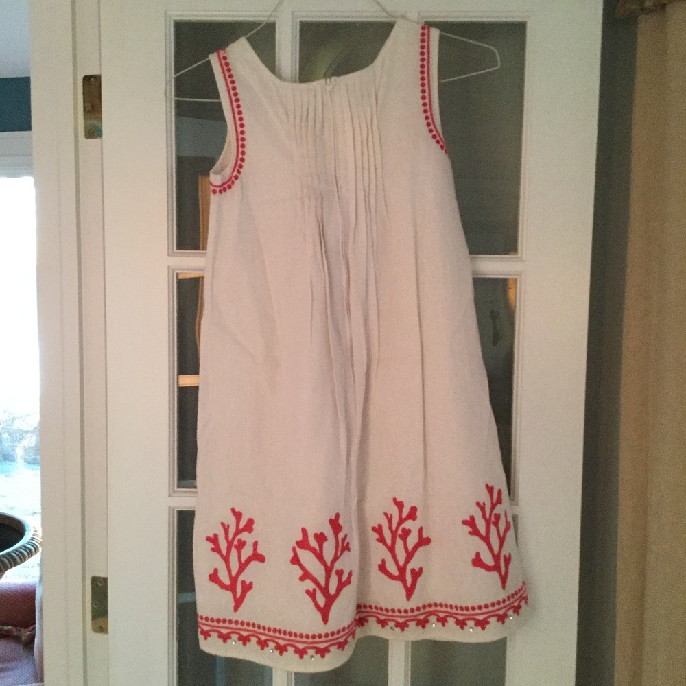 White and Pink Coral Dress NWOT